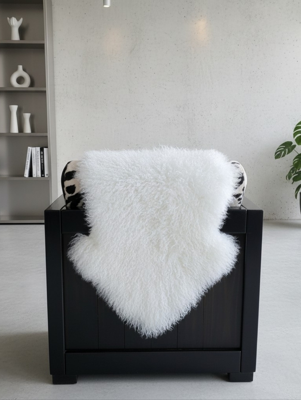 White Tibetan Mongolian Lambskin - Softest Feather Light Silky Long Wool